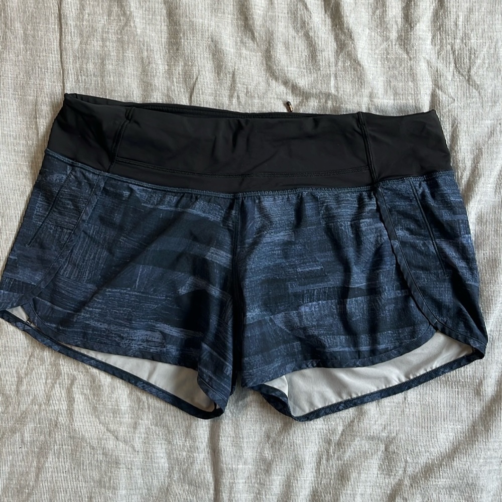 lululemon athletica Black and Blue Athletic Shorts